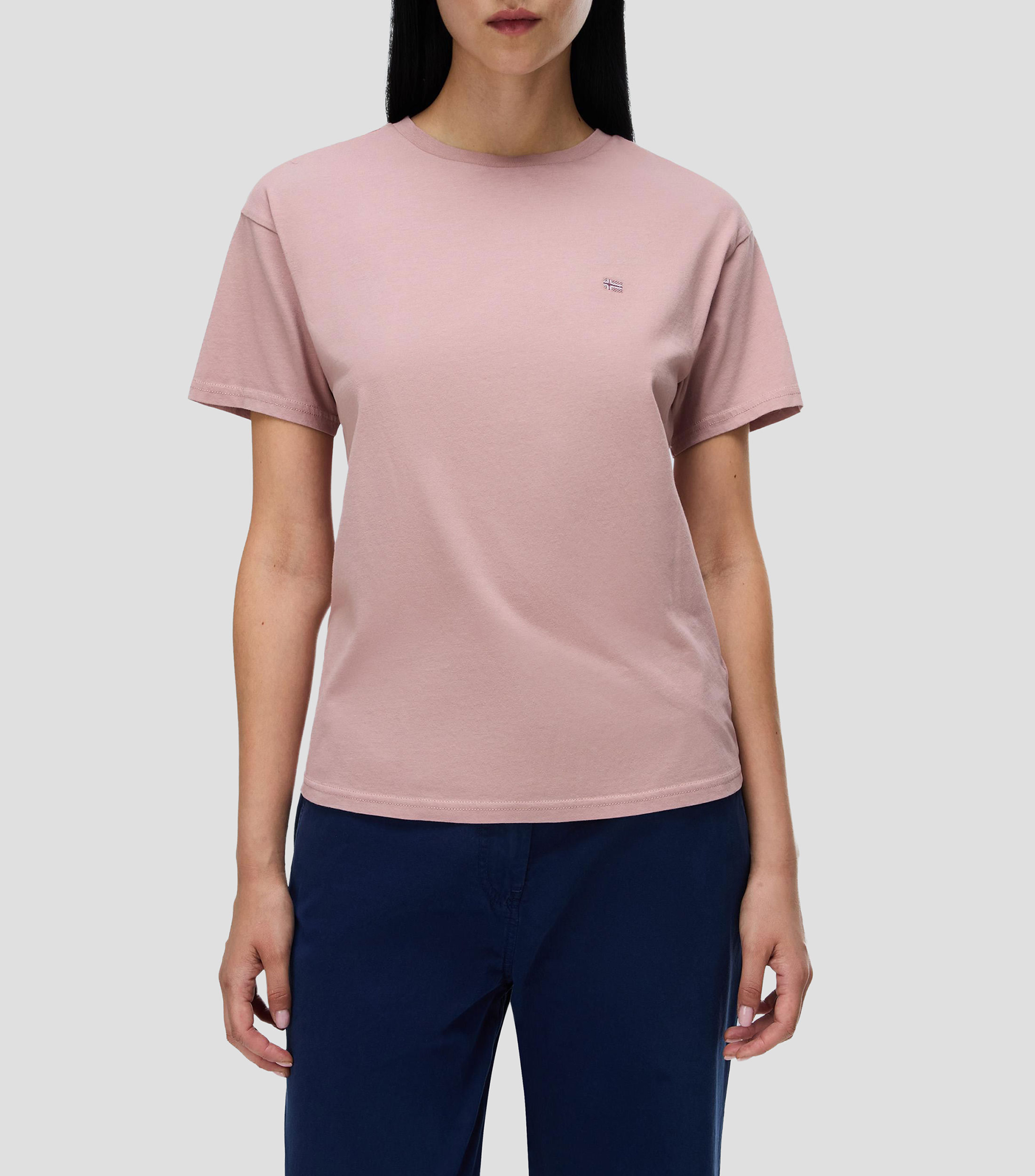 Playera cuello redondo manga corta Aurora lisa Mujer